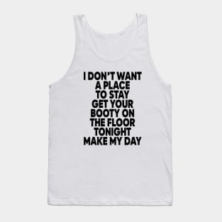 Pump Up The Jam Lyrics Tank Top